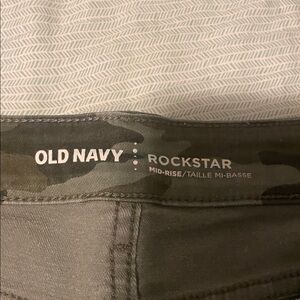 Old Navy Rockstar Camouflage Gray Jeans